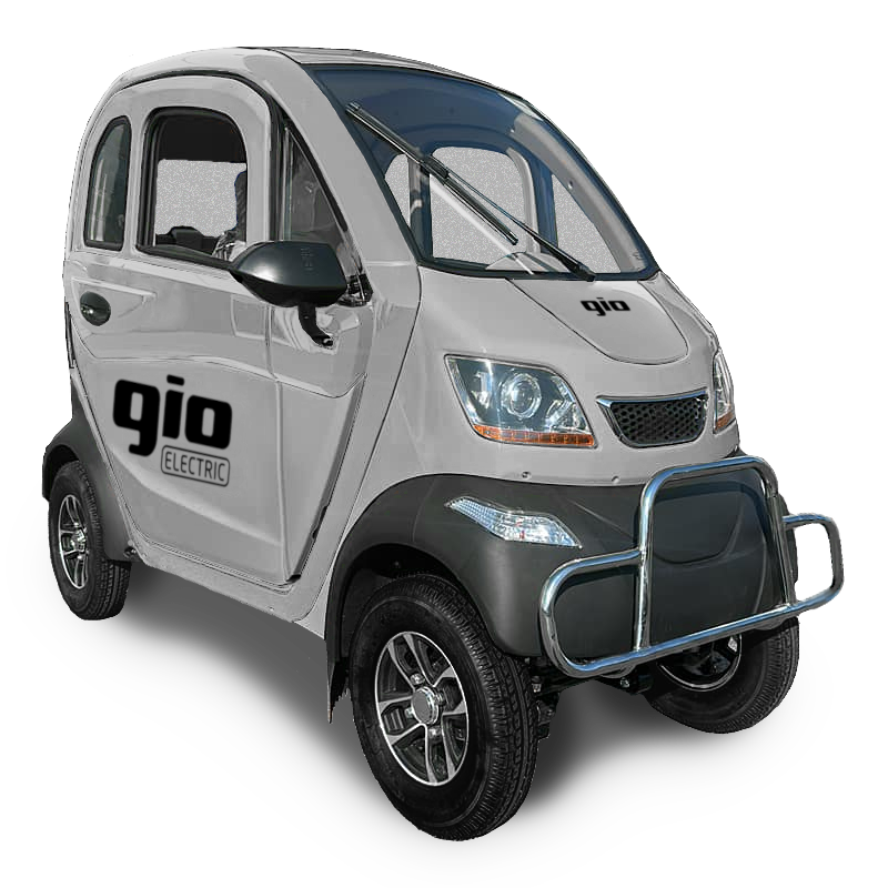 GIO All-Season Enclosed Mobility Scooter - Silver - With Winter Heater & Summer Fan