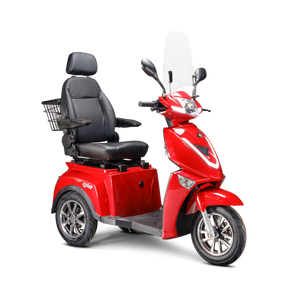 GIO Titan Premium Heavy Duty Mobility Scooter for Outdoors With Twist Grip Throttle - Red (2024 version)