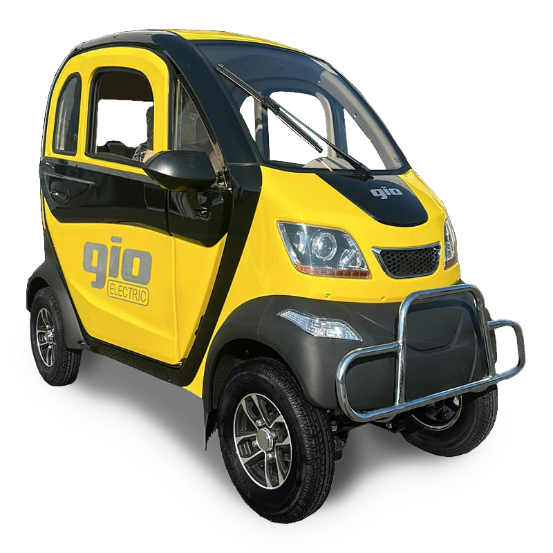 GIO All-Season Enclosed Mobility Scooter - Yellow & Black - With Winter Heater & Summer Fan