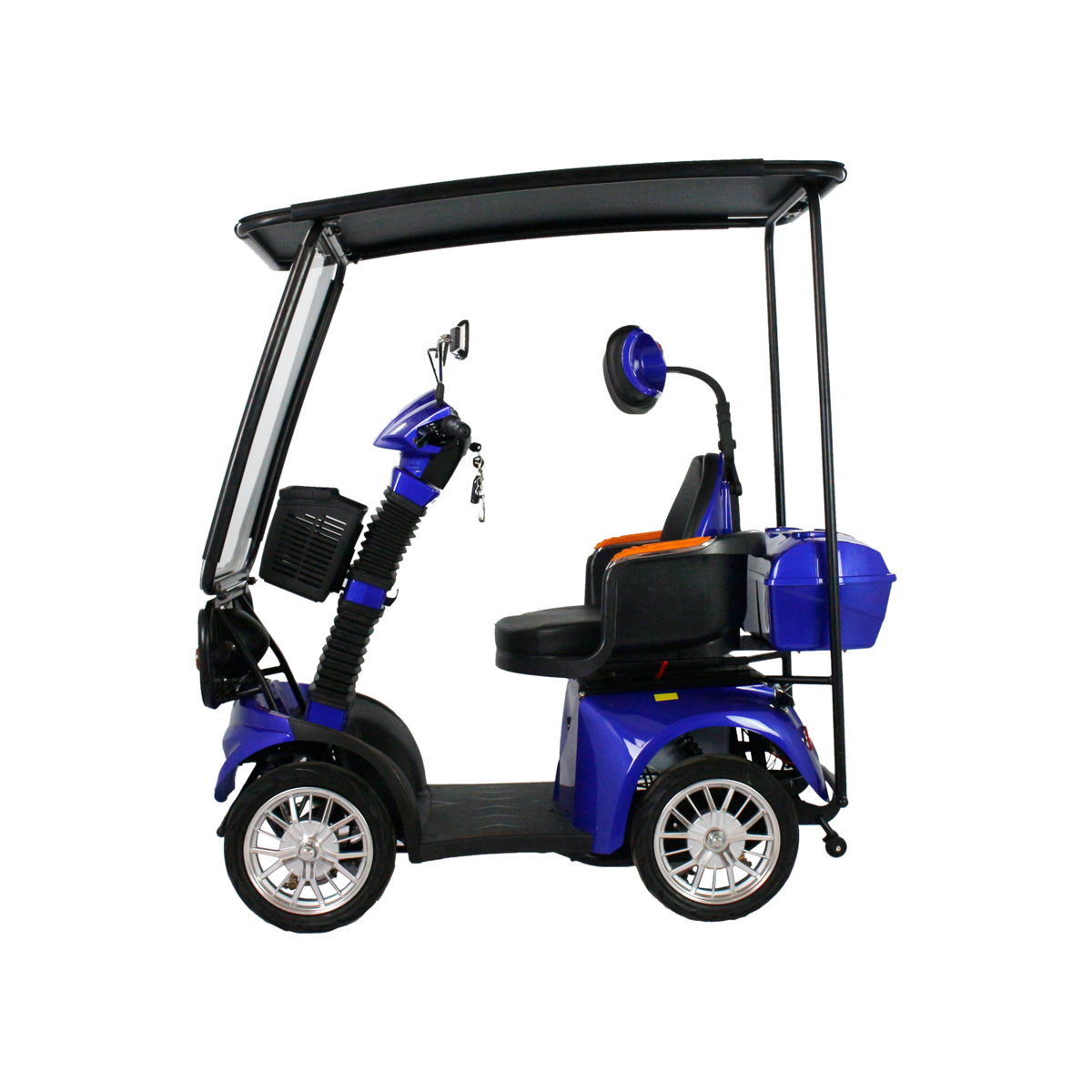 GIO Tron 4-Wheeled Smart Mobility Scooter with Roof - Blue – GIO Mobility